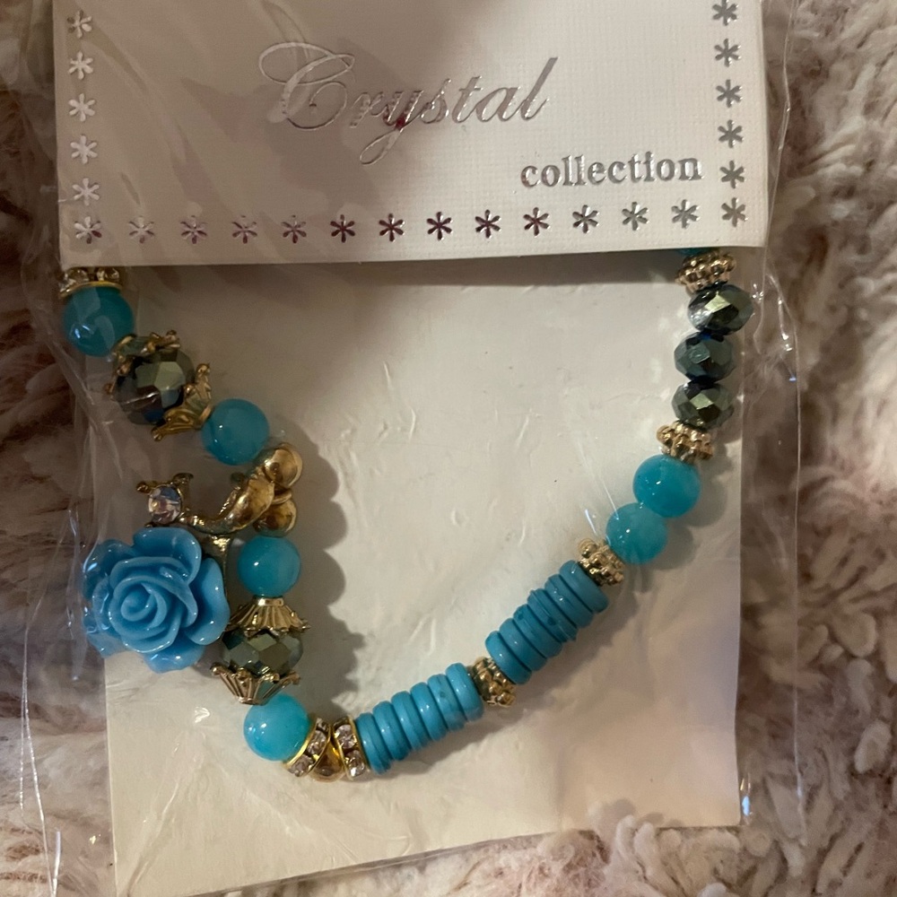 Crystal Collection Blue Beaded Bracelet
